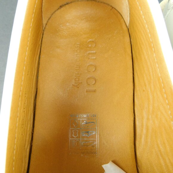 GUCCI GG Logo Monogram White Leather Signature Horse Bit Slip-on Boat Shoes 8 UK - Picture 10 of 11